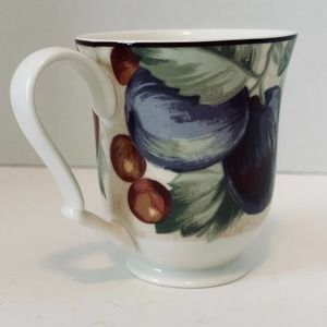 NOBLE EXCELLENCE Napa Valley Footed Mug/Cup. Apple, Pear &Plum *Discontinued.